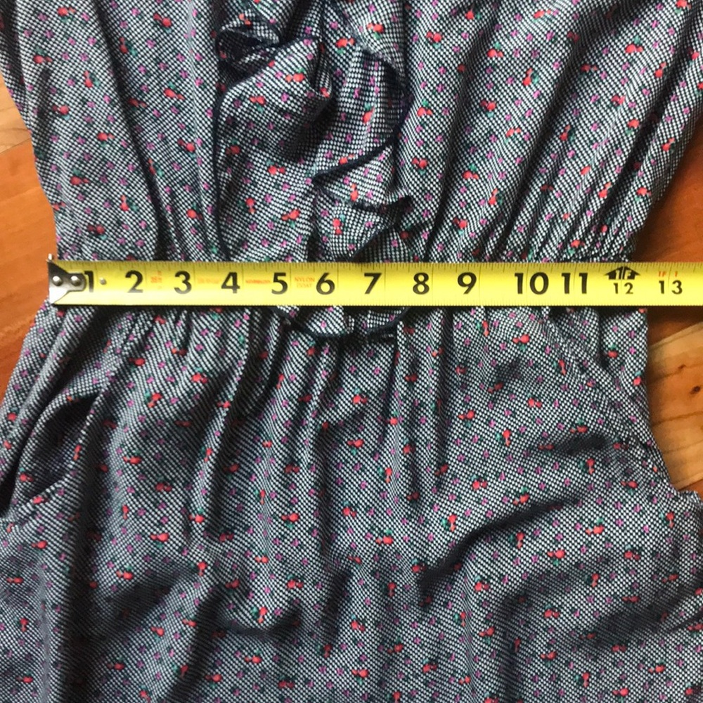 Myan Blue Patterned Ruffle Front Mini Dress - Picture 6 of 8